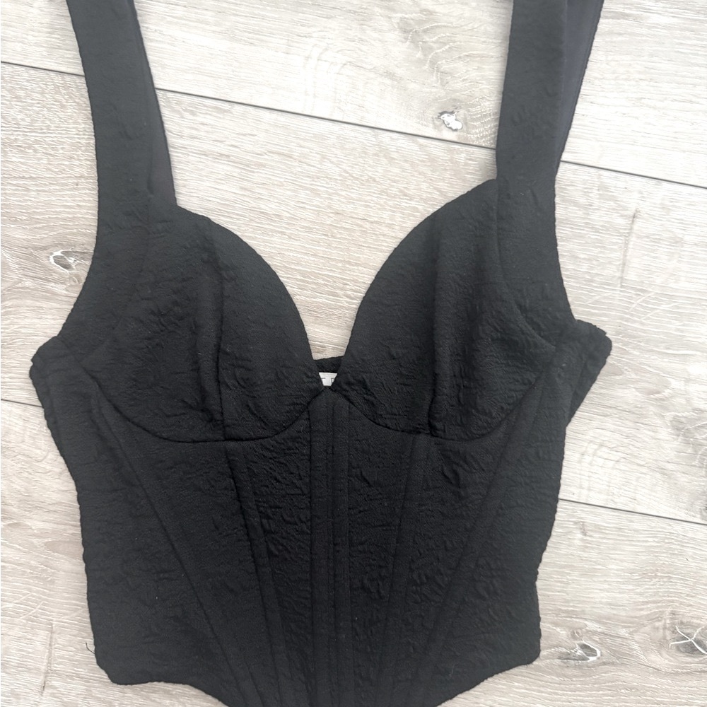 ASTR THE LABEL Black Corset Bustier tank top